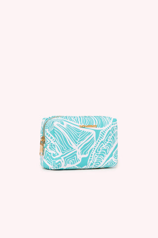 MAKEUP BAG- AQUA BANANA LEAF