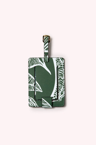 LUGGAGE TAG- EMERALD GREEN BANANA LEAVES