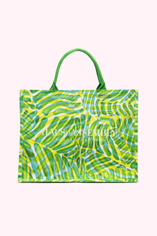 XL Canvas Tote Bag - Frond Cascade (Lagoon Edge)