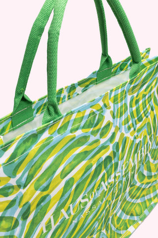 XL Canvas Tote Bag - Frond Cascade (Lagoon Edge)