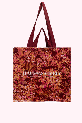 The Everyday Eco Tote in Red Poinsettia