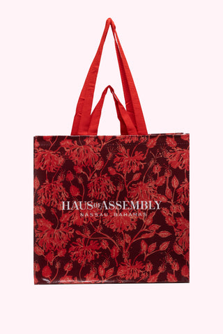 The Everyday Eco Tote in Japanese Hibiscus (Red)