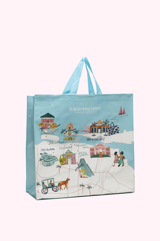 Everyday Eco Tote in Map of Nassau (Multi)