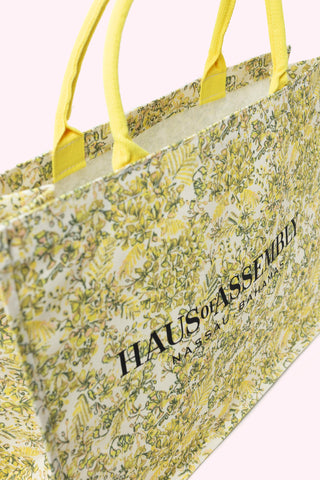 XL Canvas Tote Bag - Poinsettia (Island Fern)