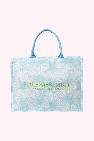 XL Canvas Tote Bag - Silver Thatch (Sea Glass)