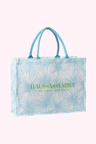 XL Canvas Tote Bag - Silver Thatch (Sea Glass)