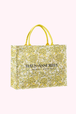 XL Canvas Tote Bag - Poinsettia (Island Fern)