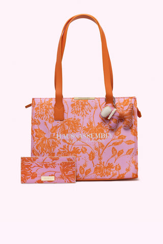 Japanese Hibiscus Medium Tote Gift Set (Sunset Coral & Pink Sand)