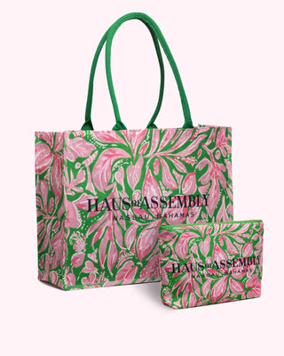 Golden Ivy Bloom Gift Set – XL Tote + Zipper Pouch