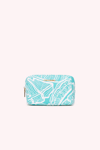 MAKEUP BAG- AQUA BANANA LEAF
