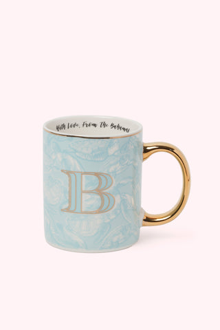 Initial Mugs with Swimming Turtles