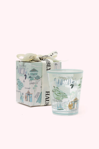 Map of Nassau Shot Glass- Blue