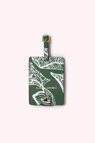 LUGGAGE TAG- EMERALD GREEN BANANA LEAVES