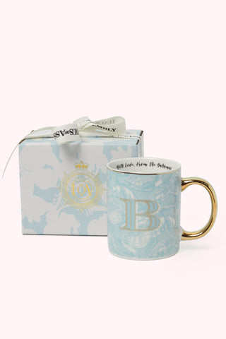 Initial Mugs with Swimming Turtles