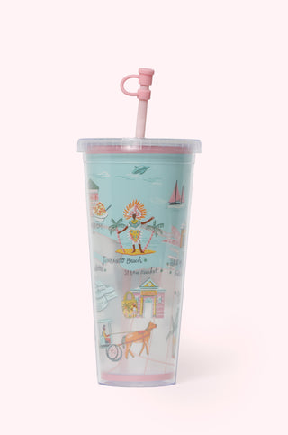 Map of Nassau Tumbler With Straw