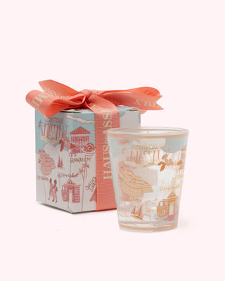 Map of Nassau Shot Glass-Pink