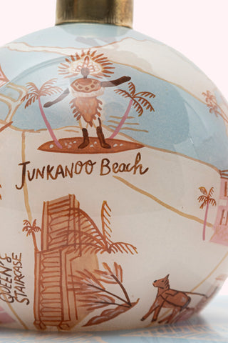 Map of Nassau Glass Christmas Ornaments- Pink