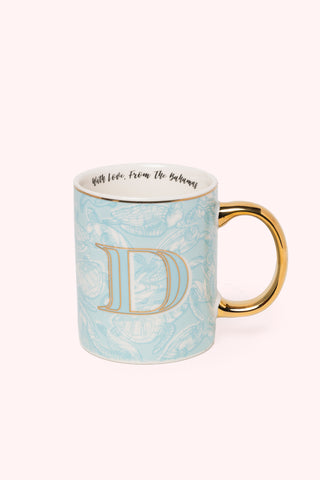 Initial Mugs with Swimming Turtles