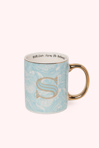 Initial Mugs with Swimming Turtles