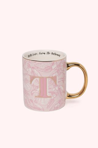 Initial Mugs with Swimming Turtles