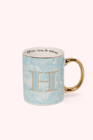 Initial Mugs with Swimming Turtles