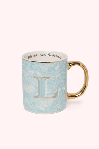 Initial Mugs with Swimming Turtles