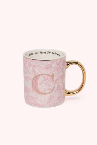 Initial Mugs with Swimming Turtles