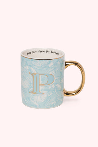 Initial Mugs with Swimming Turtles