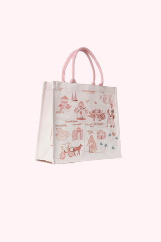 Map of Nassau XL Tote- Pink