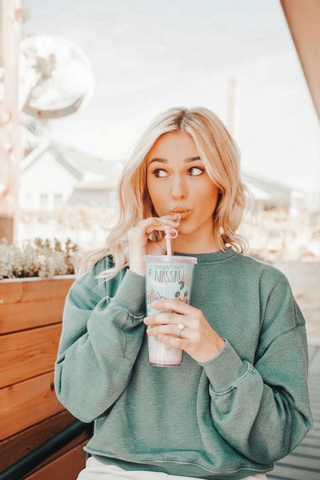 Map of Nassau Tumbler With Straw