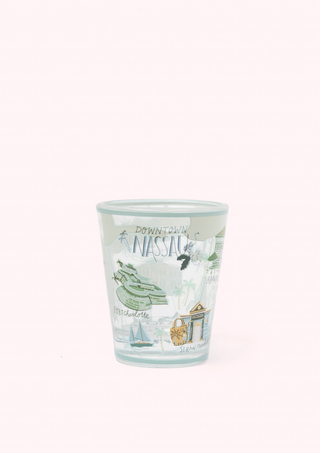 Map of Nassau Shot Glass-Pink